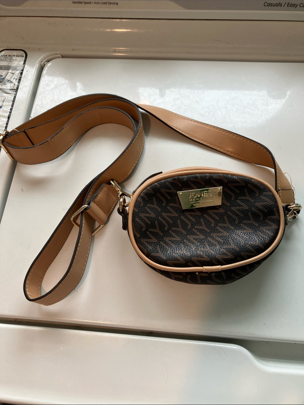 Jones New York small crossbody bag purse brown tan
